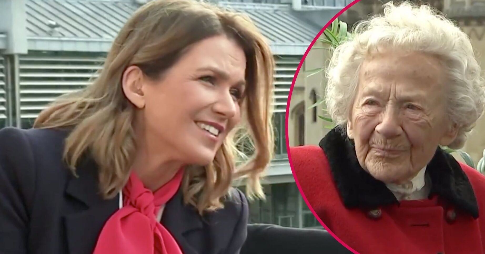 Susanna Reid smiles at Dorothea Barron