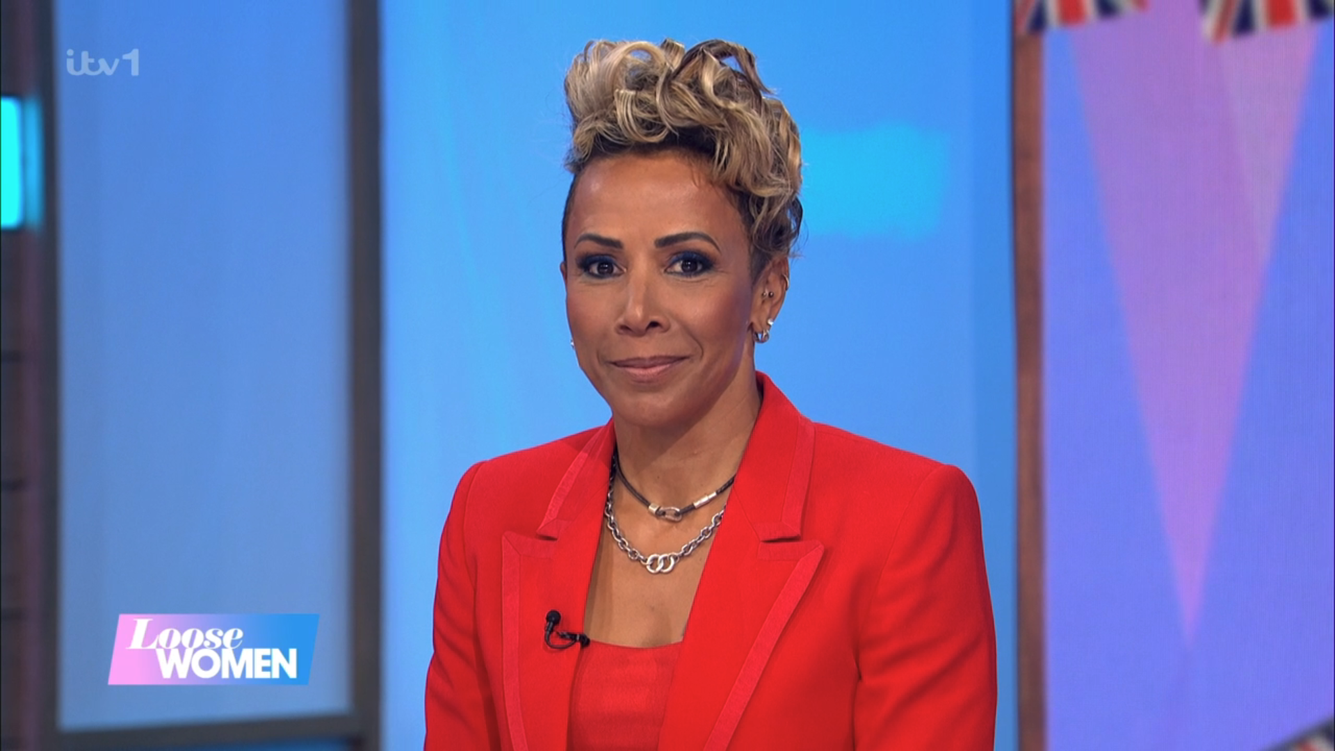 Kelly Holmes looking baffled on Loose Women