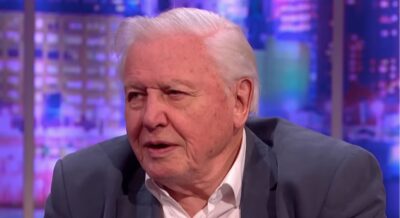 Sir David Attenborough looking serious