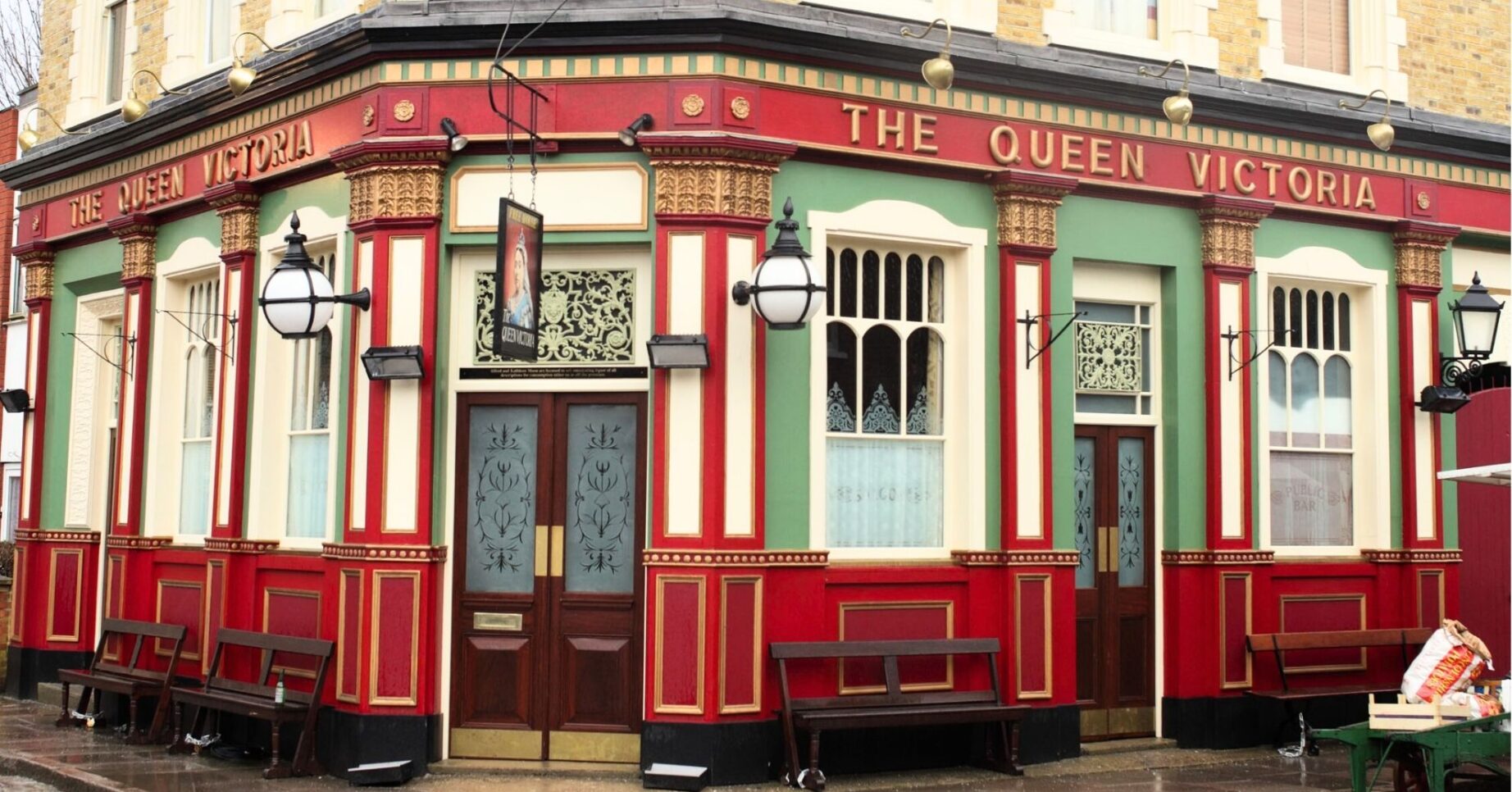 Exterior of the Queen Vic on EastEnders (Picture: BBC/Composite: ED!)
