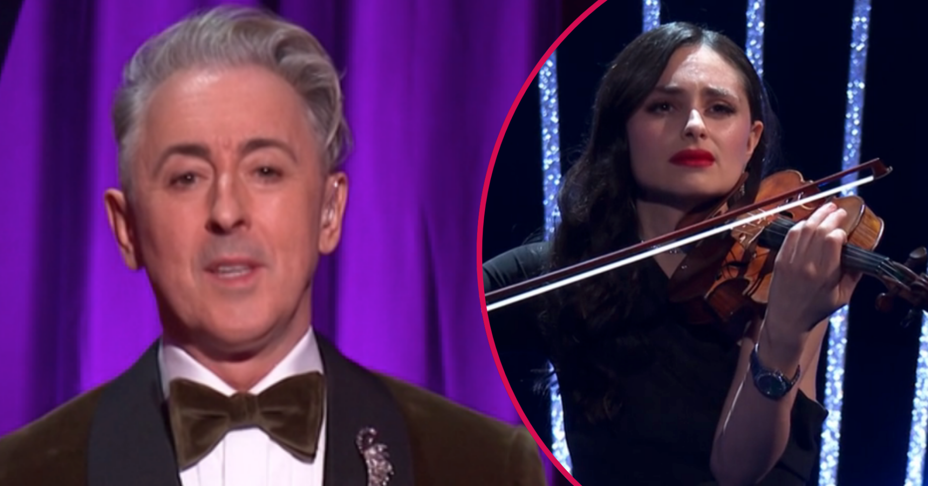 Alan Cumming and violinist performing at the TV BAFTAs