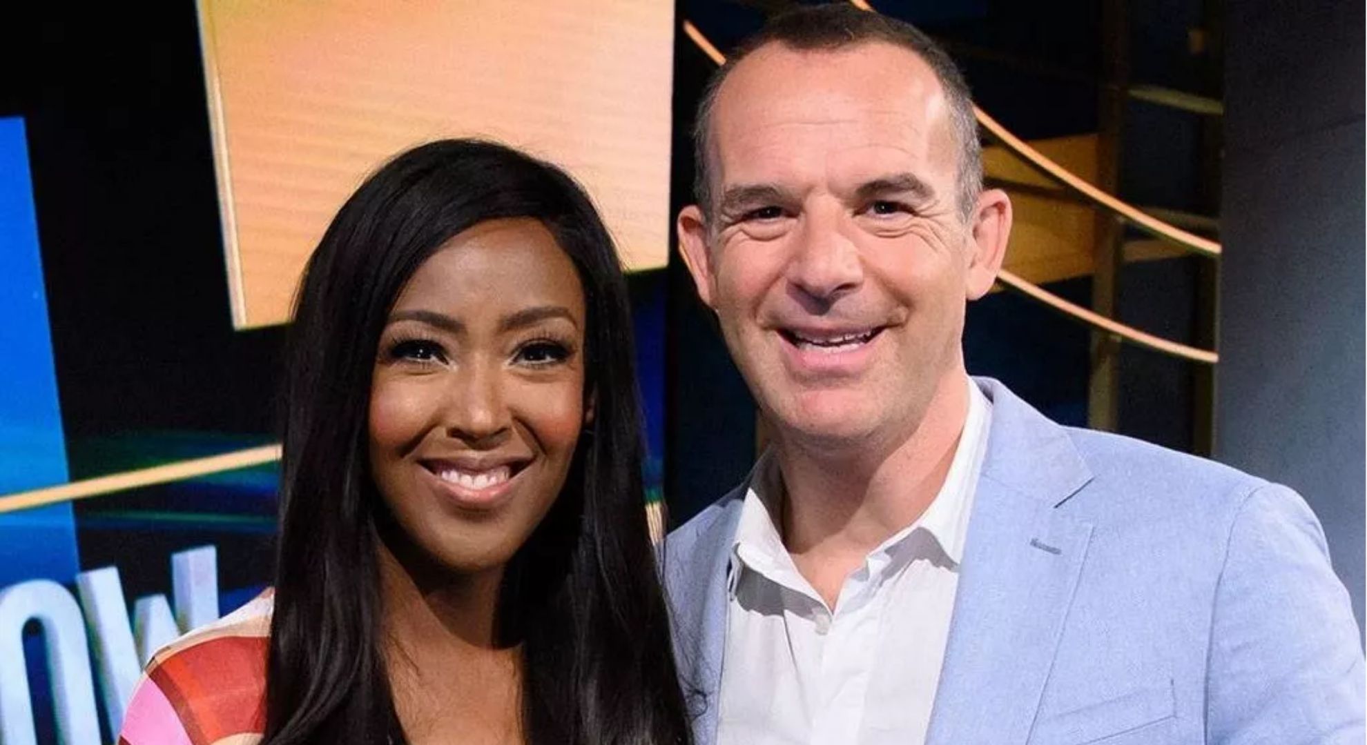 Angellica Bell and Martin Lewis Smiling