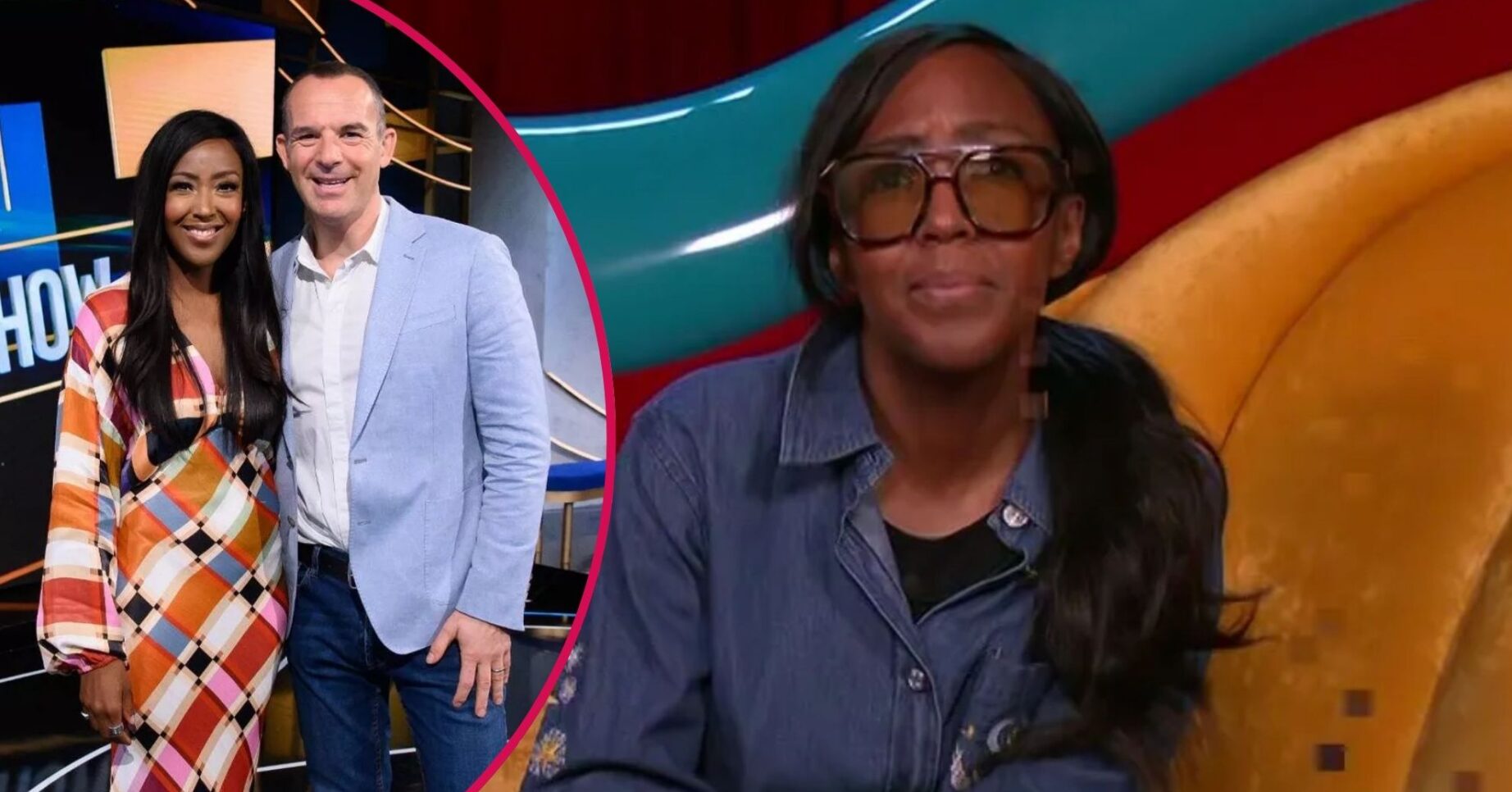 Angellica Bell and Martin Lewis smiling / Angellica Bell on Celebrity Big Brother