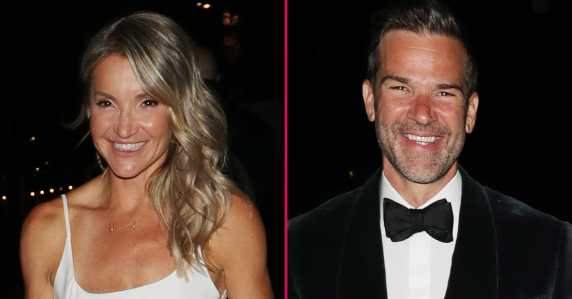 Helen Skelton and Gethin Jones leaving the BAFTAs