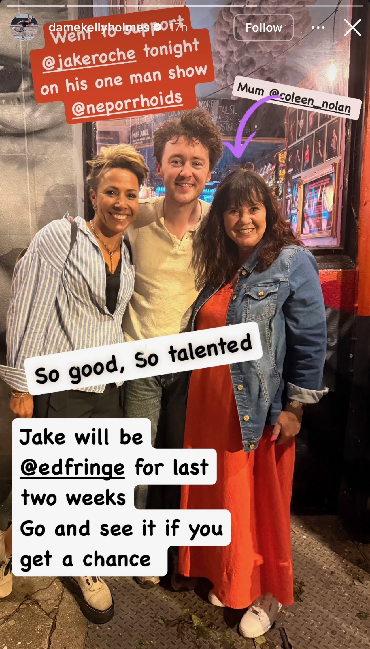 Kelly, Coleen and her son smiling