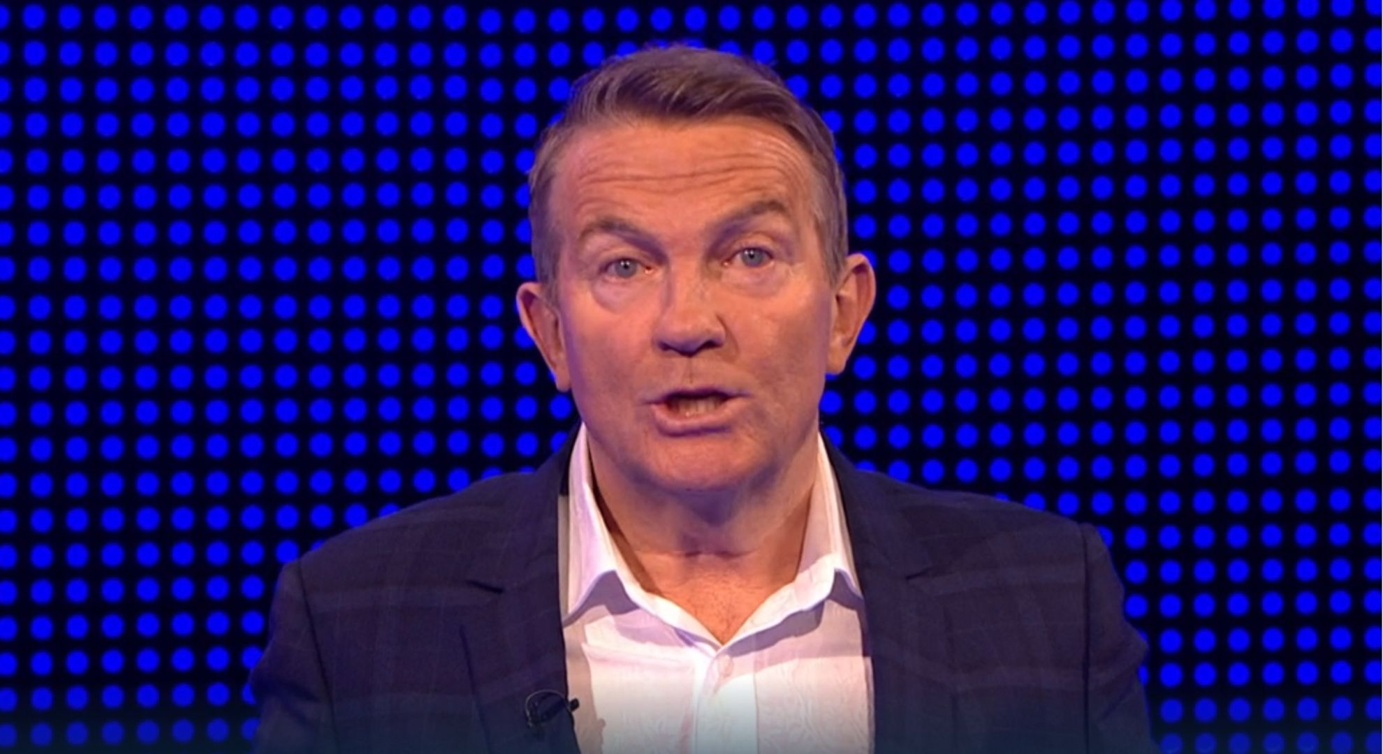 Bradley Walsh looking at the camera on The Chase 
