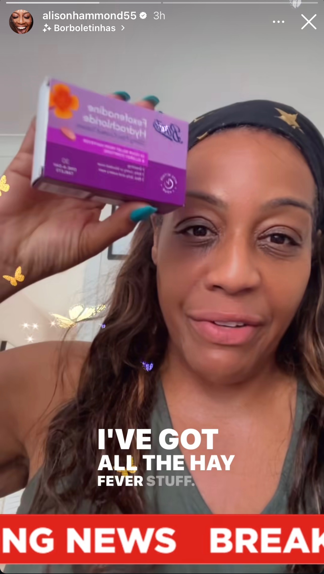 Alison on her Instagram Story