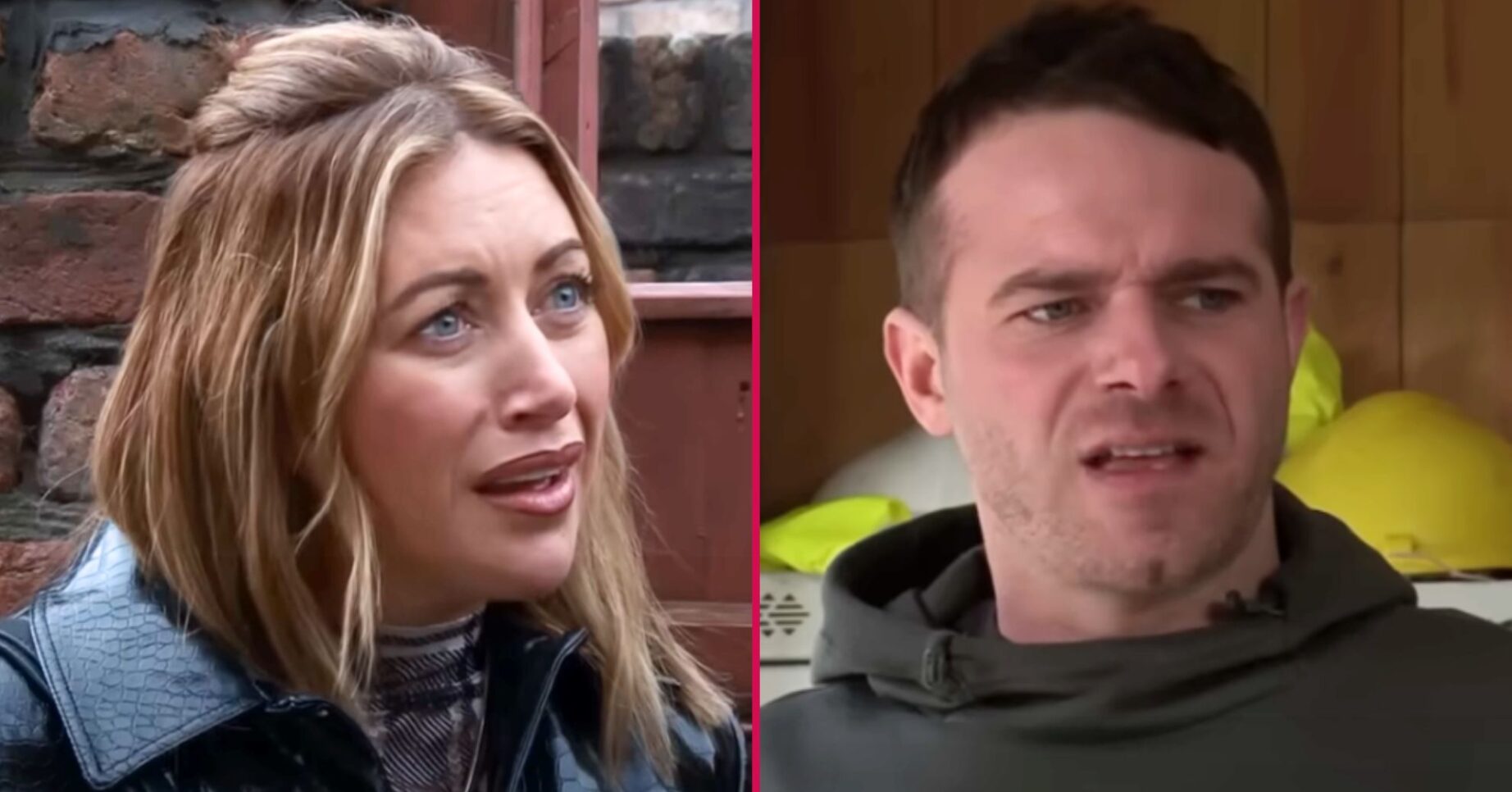 Composite image of Mick and Lou on Coronation Street, both looking aggressive (Credit: ITV/Composite: ED!)