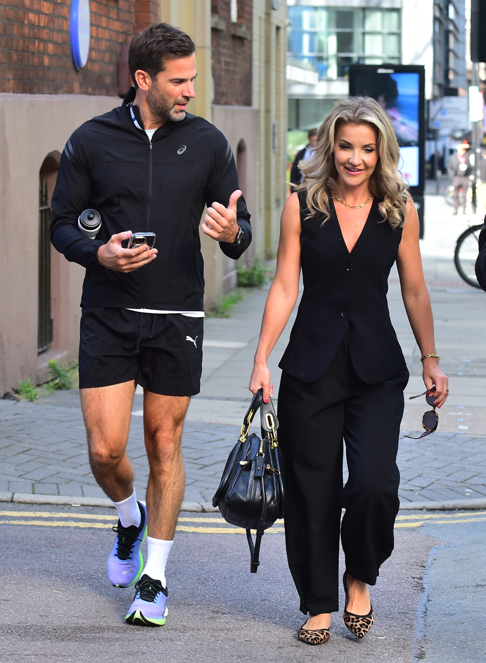 Gethin Jones and Helen Skelton walking
