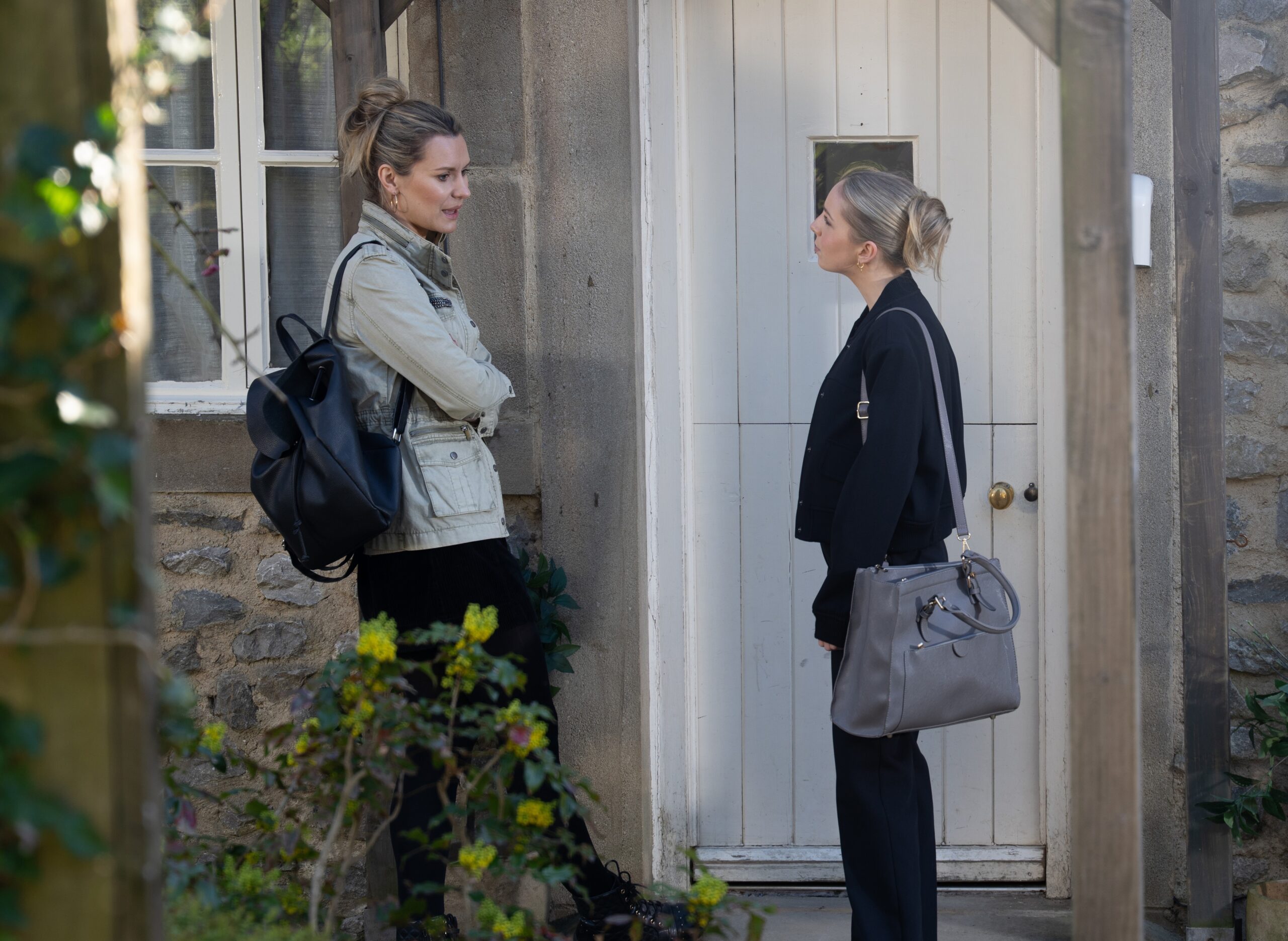 Dawn talking to Belle outside