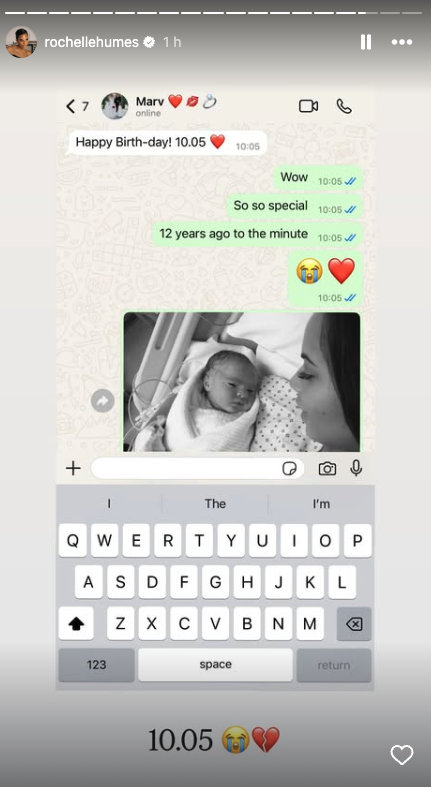 Marvin Humes' message to Rochelle