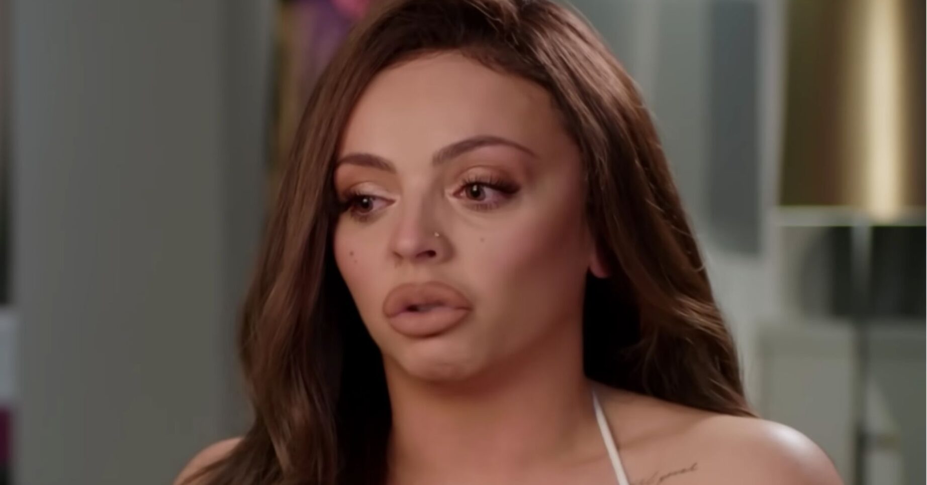 Jesy Nelson looking serious