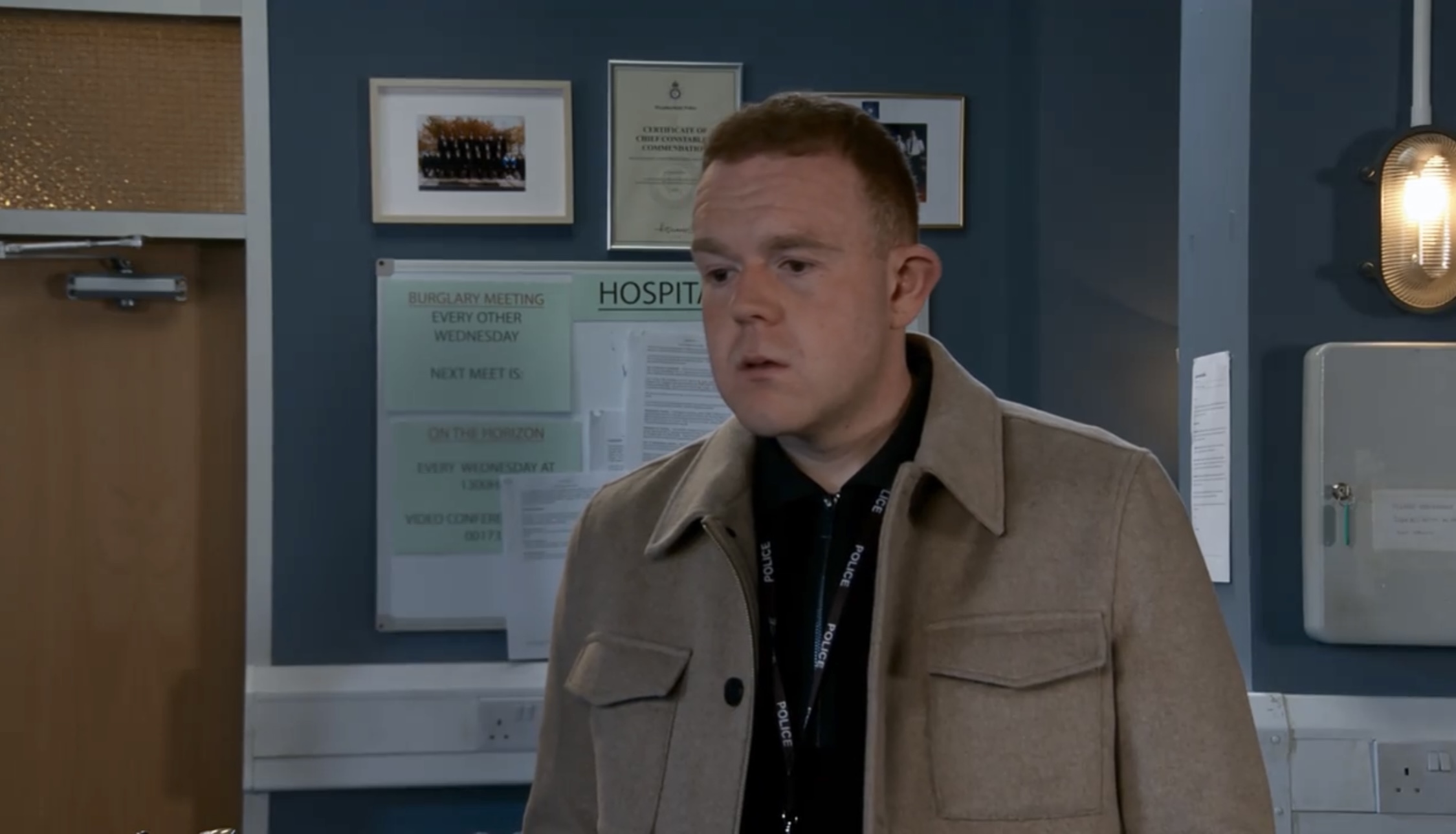 Coronation Street's Craig on his first day of CID training