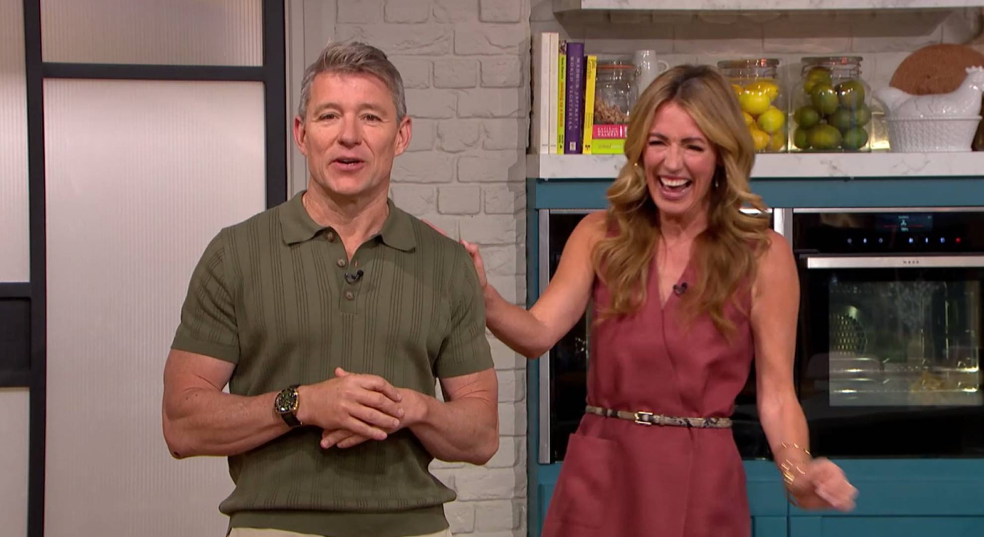 Ben Shephard speaks to camera on This Morning today, Cat Deeley laughs