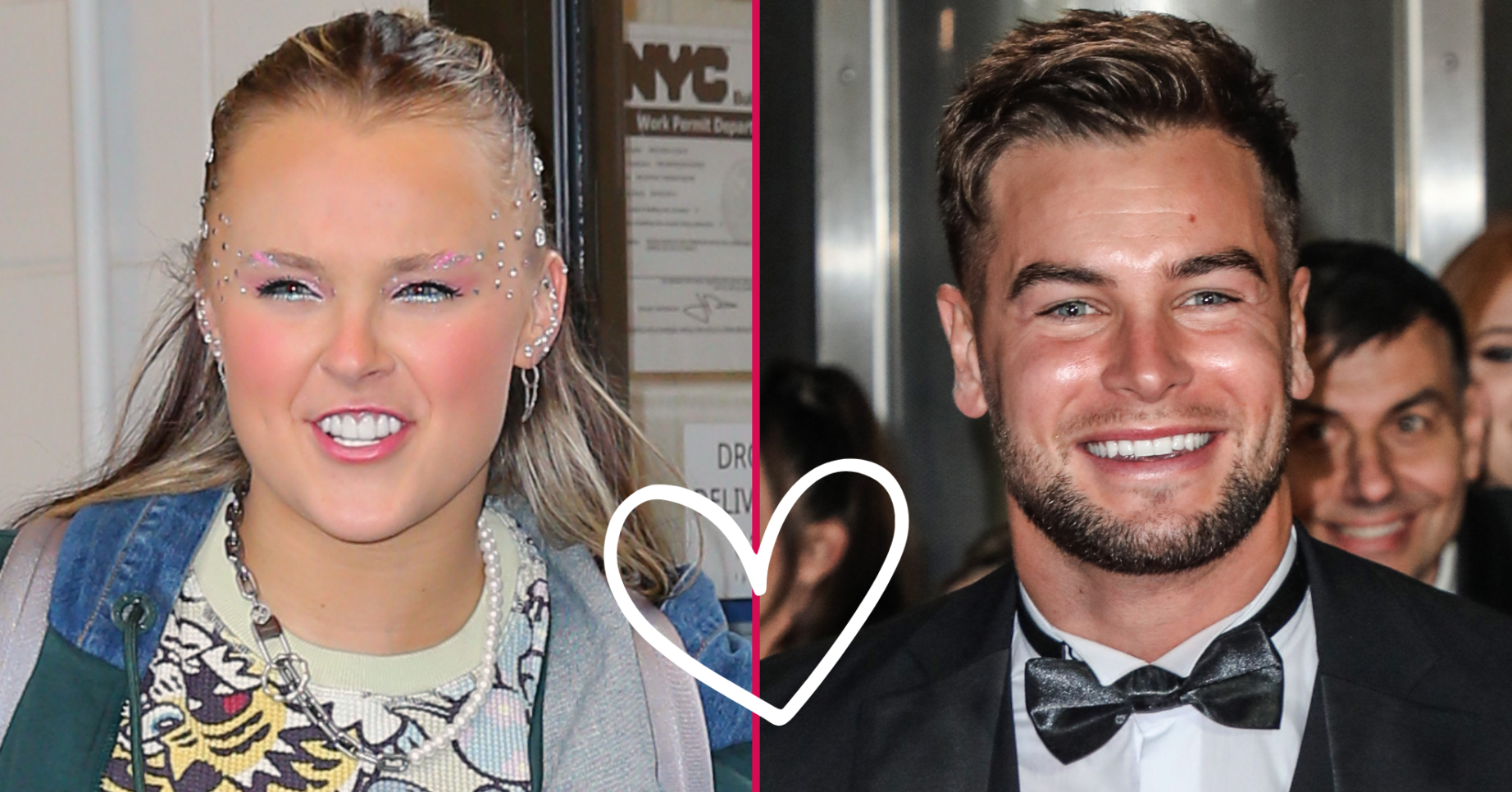 JoJo Siwa and Chris Hughes smiling