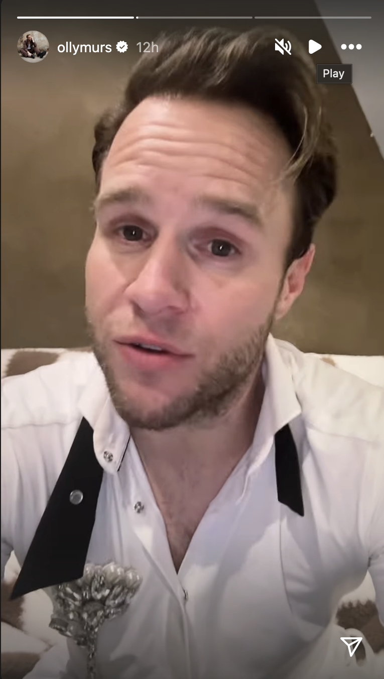 Olly Murs on his Instagram story 