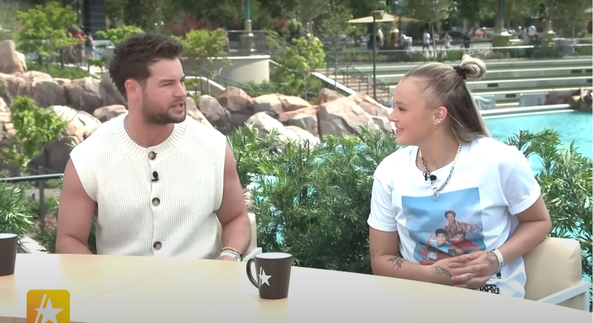 Chris Hughes and JoJo Siwa in an interview