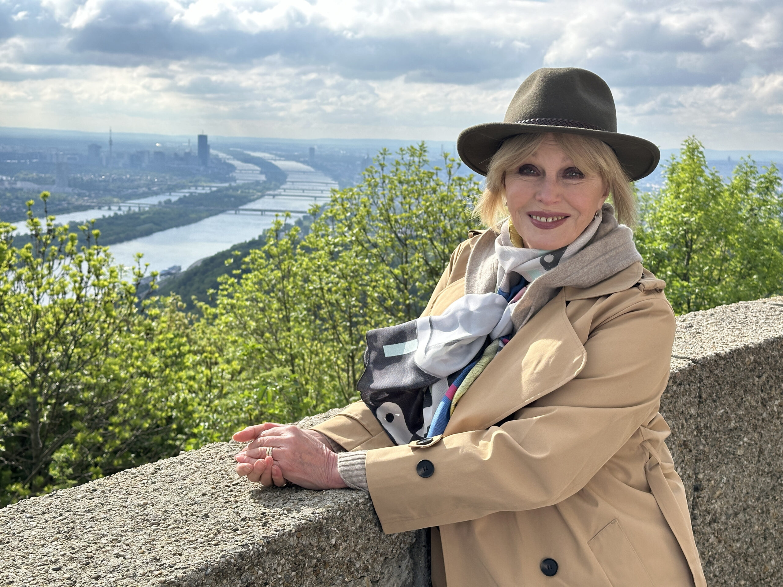 Joanna Lumley and a view in a Danube promo picture