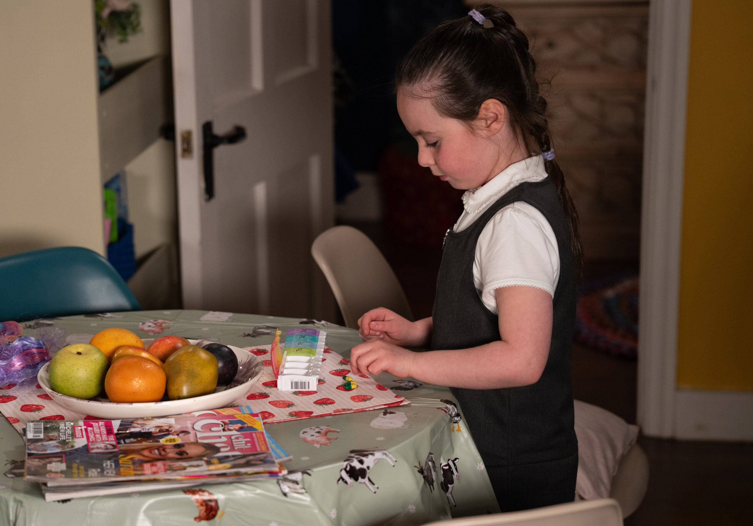 Eve helps herself to some of Bear's pills