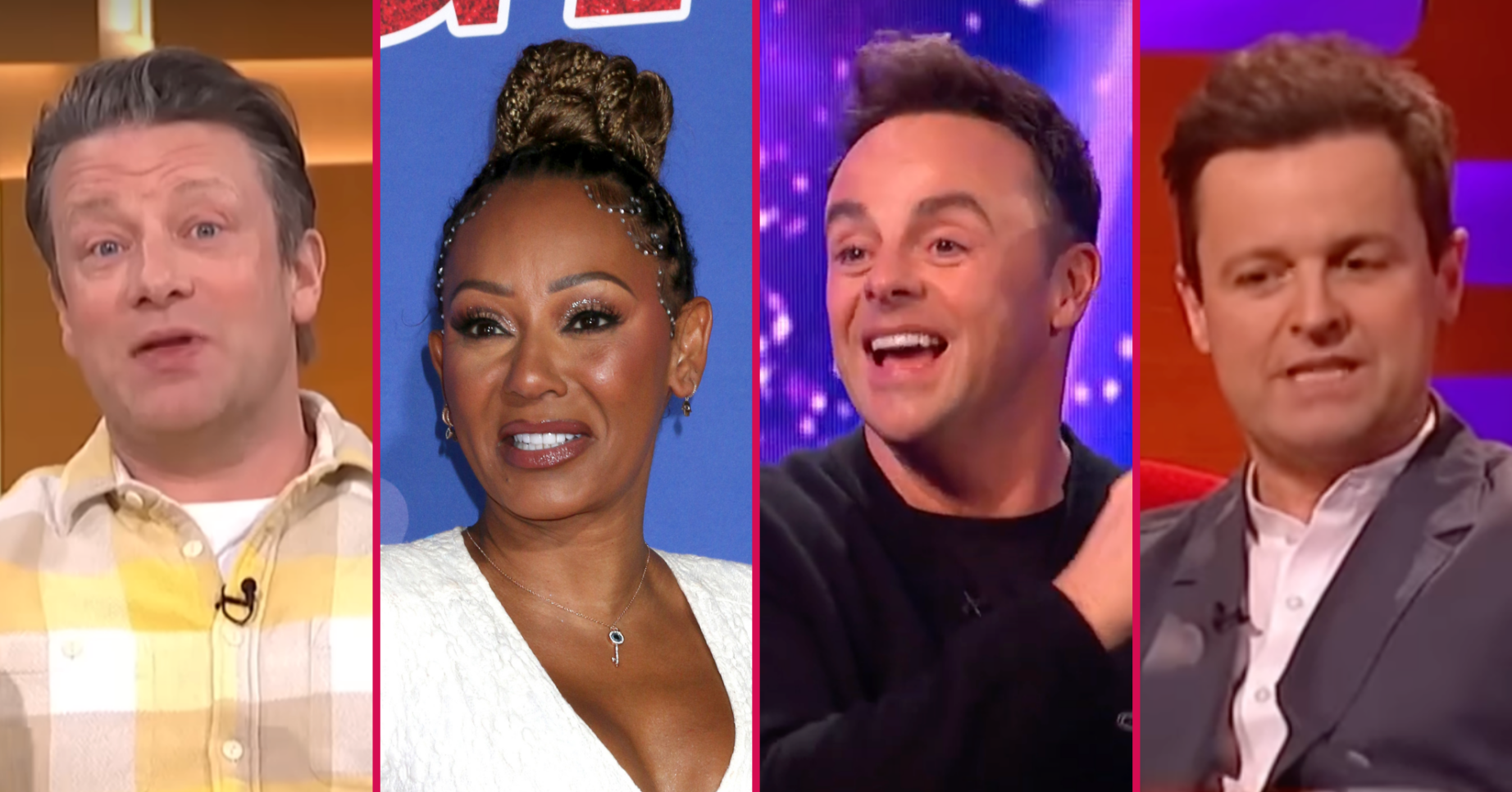 Composite image of Jamie Oliver, Mel B, Ant and Dec