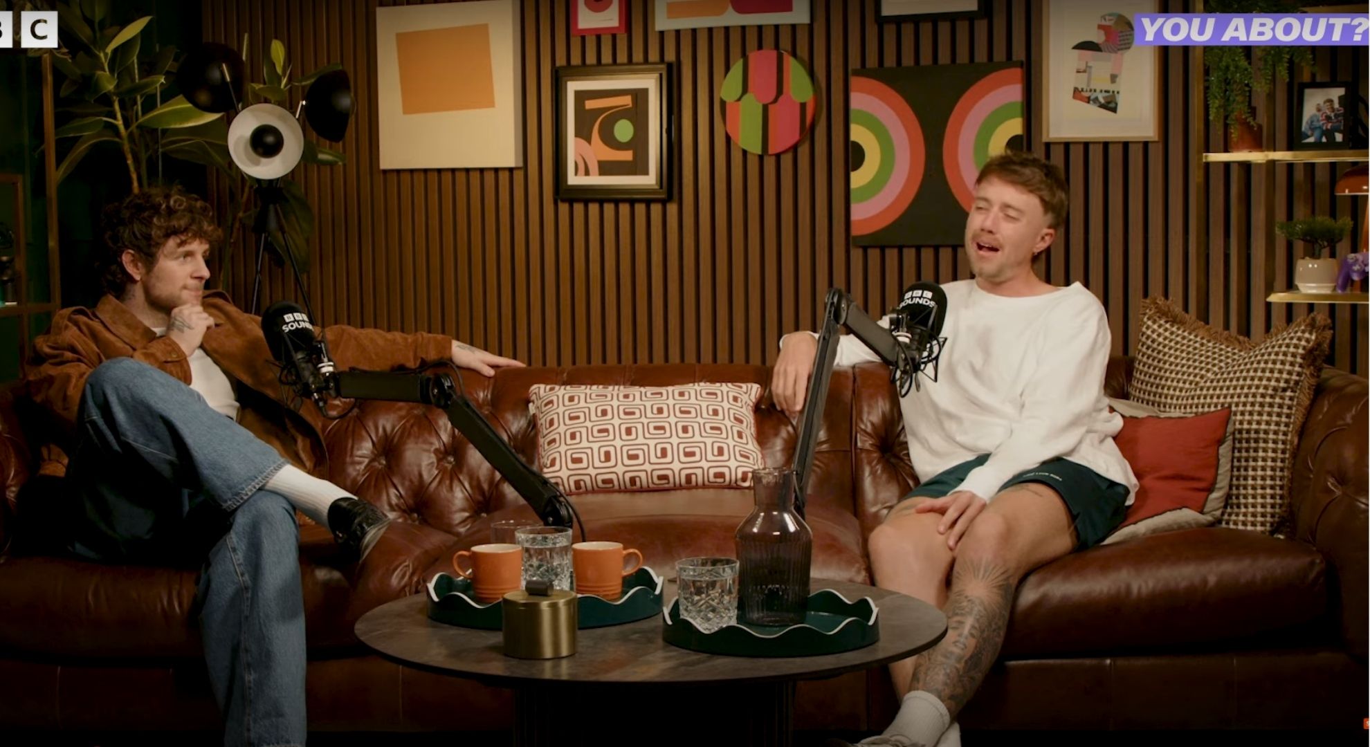 Roman Kemp and Tom Grennan talking together