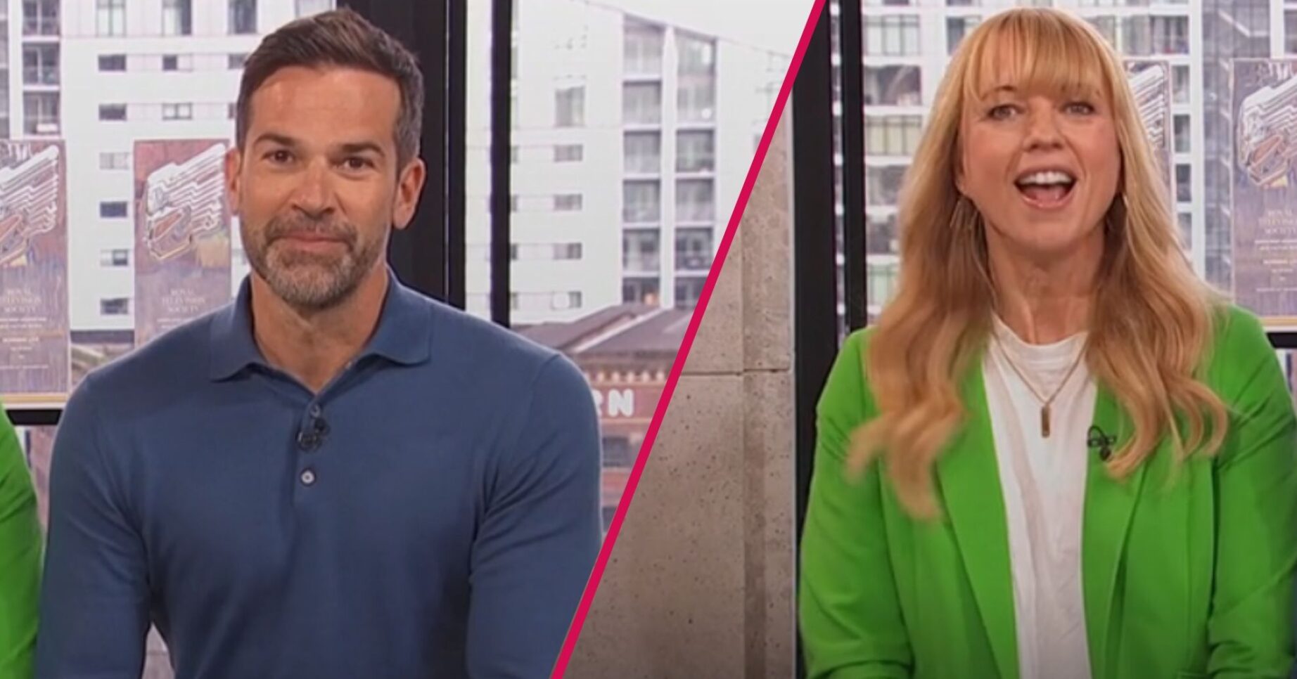 Gethin Jones and Sara Cox smiling