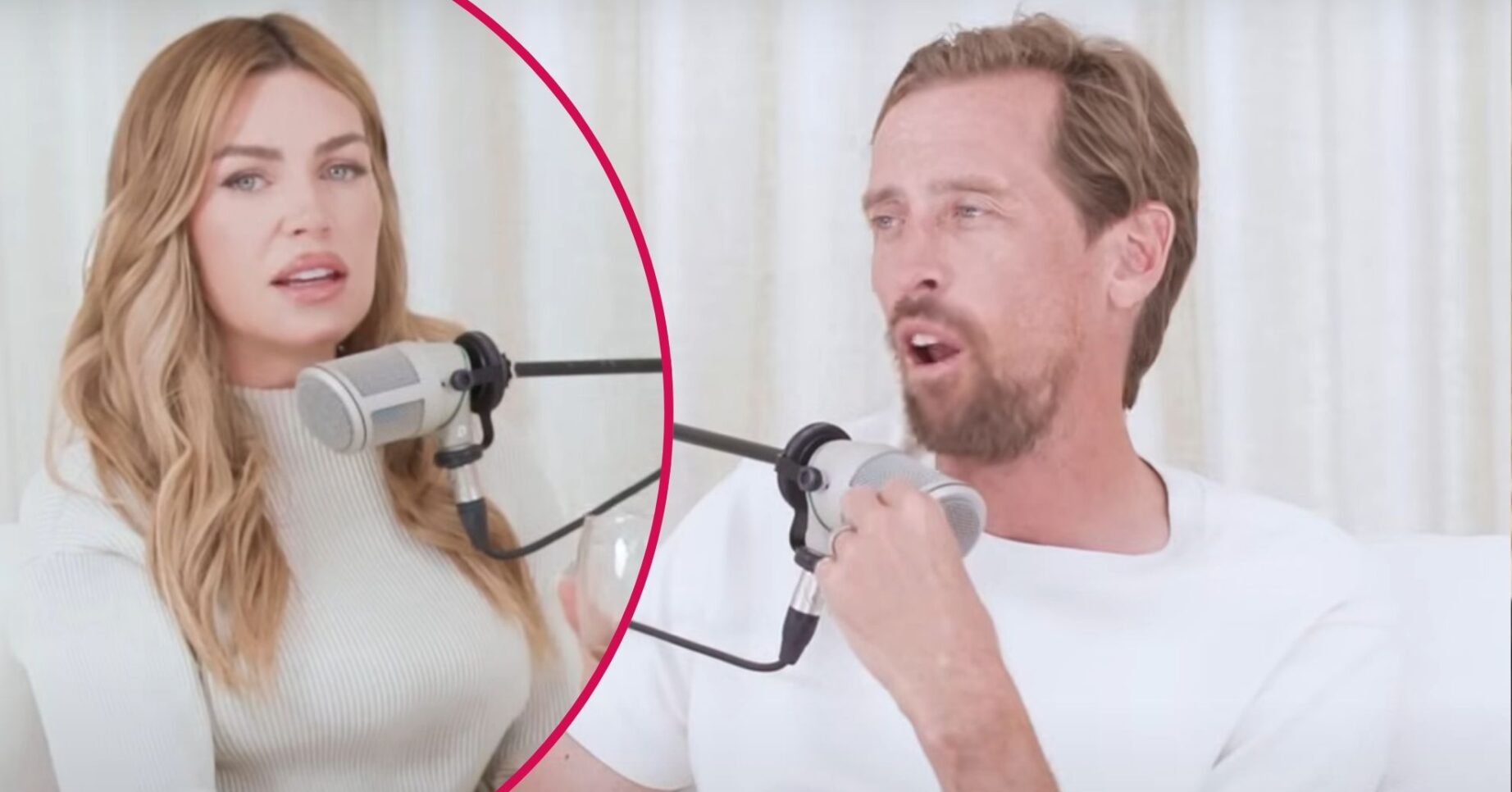 Peter Crouch and Abbey Clancy talking