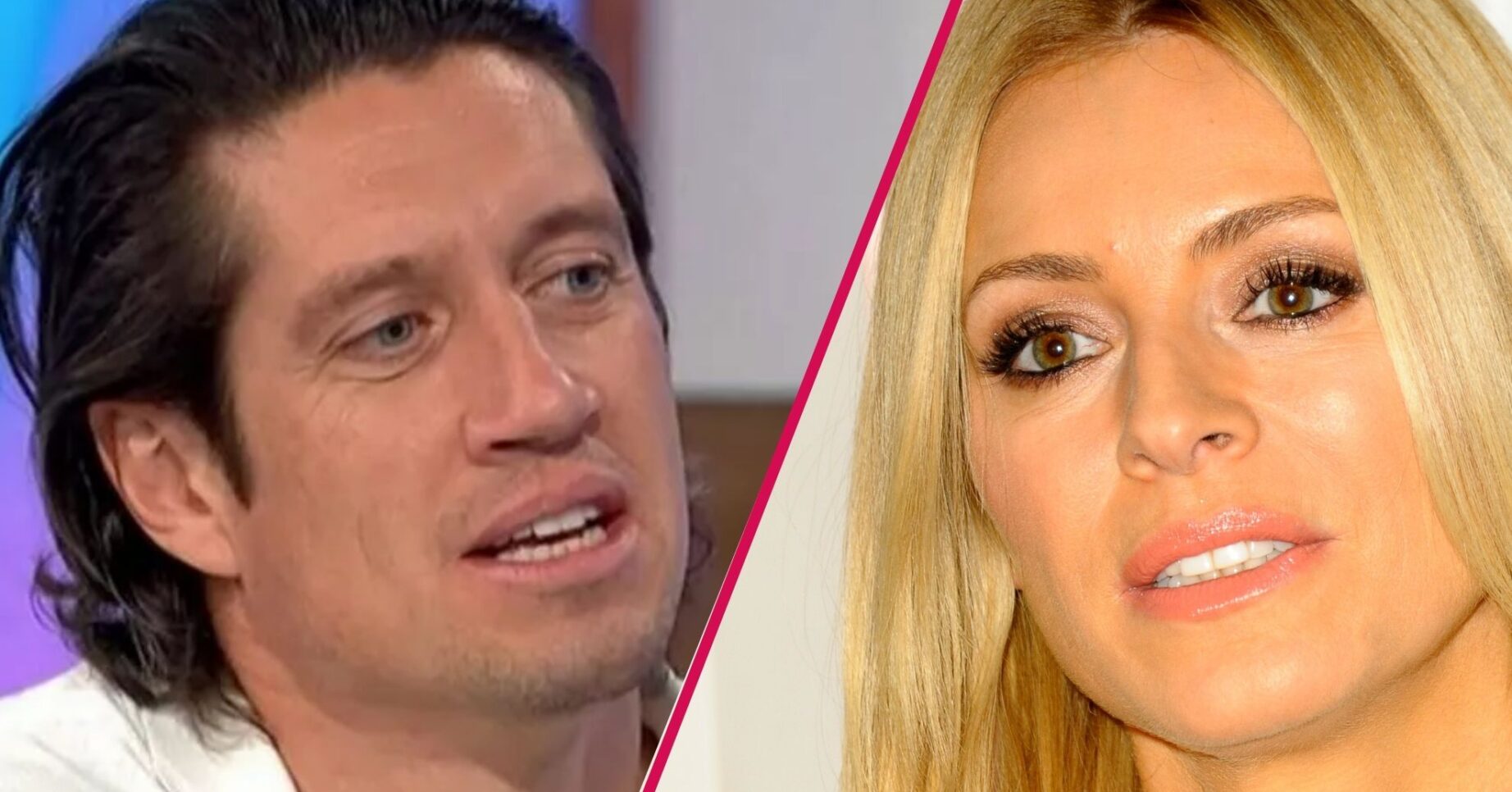 Vernon Kay and Tess Daly looking in front