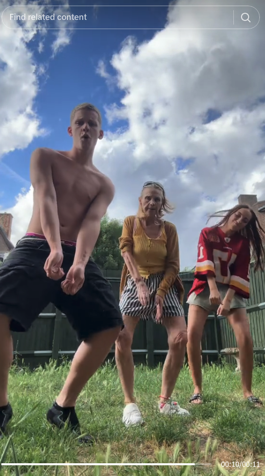 Freddy Brazier dancing with his nan Jackiey