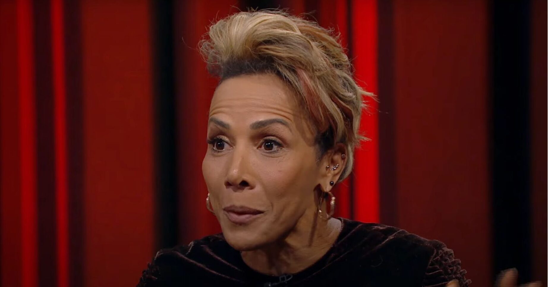 Dame Kelly Holmes speaking in an interview