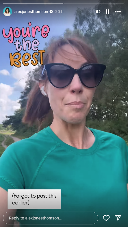 Alex Jones wearing sunglasses on a walk