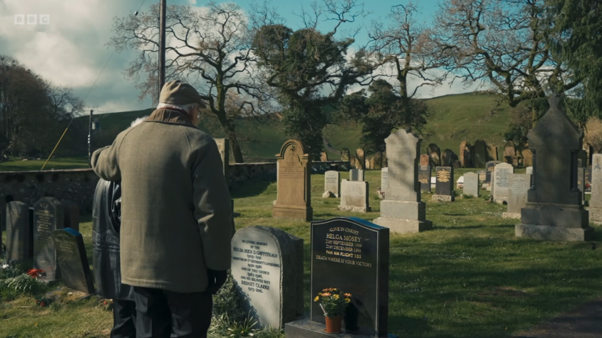 John and Lisa at the grave of their daughter