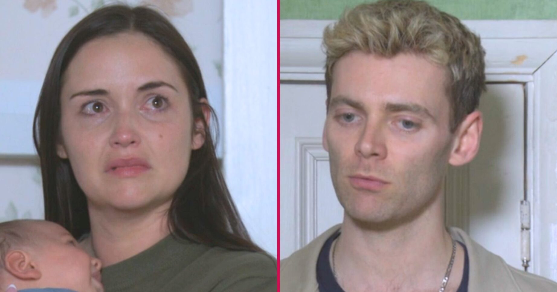 Composite image of Peter and Lauren on EastEnders; she's crying, he looks unsympathetic (Credit: BBC/Composite: ED!)