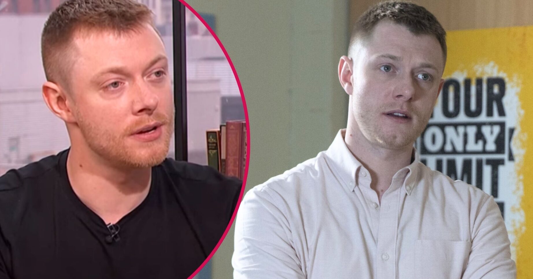 Daniel Osbourne at work; inset, Rob Mallard in an interview (Credit: ITV/Composite: ED!)