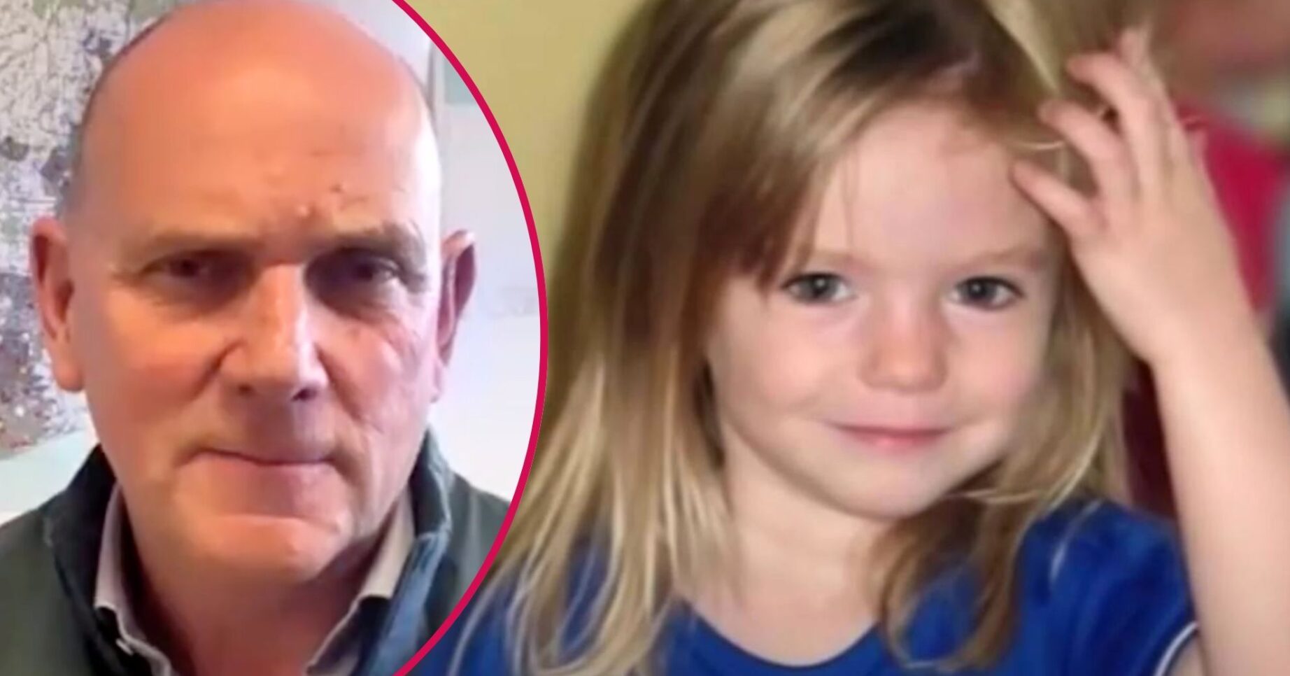 Jim Gamble speaks to camera, Madeleine McCann adjusts her hair