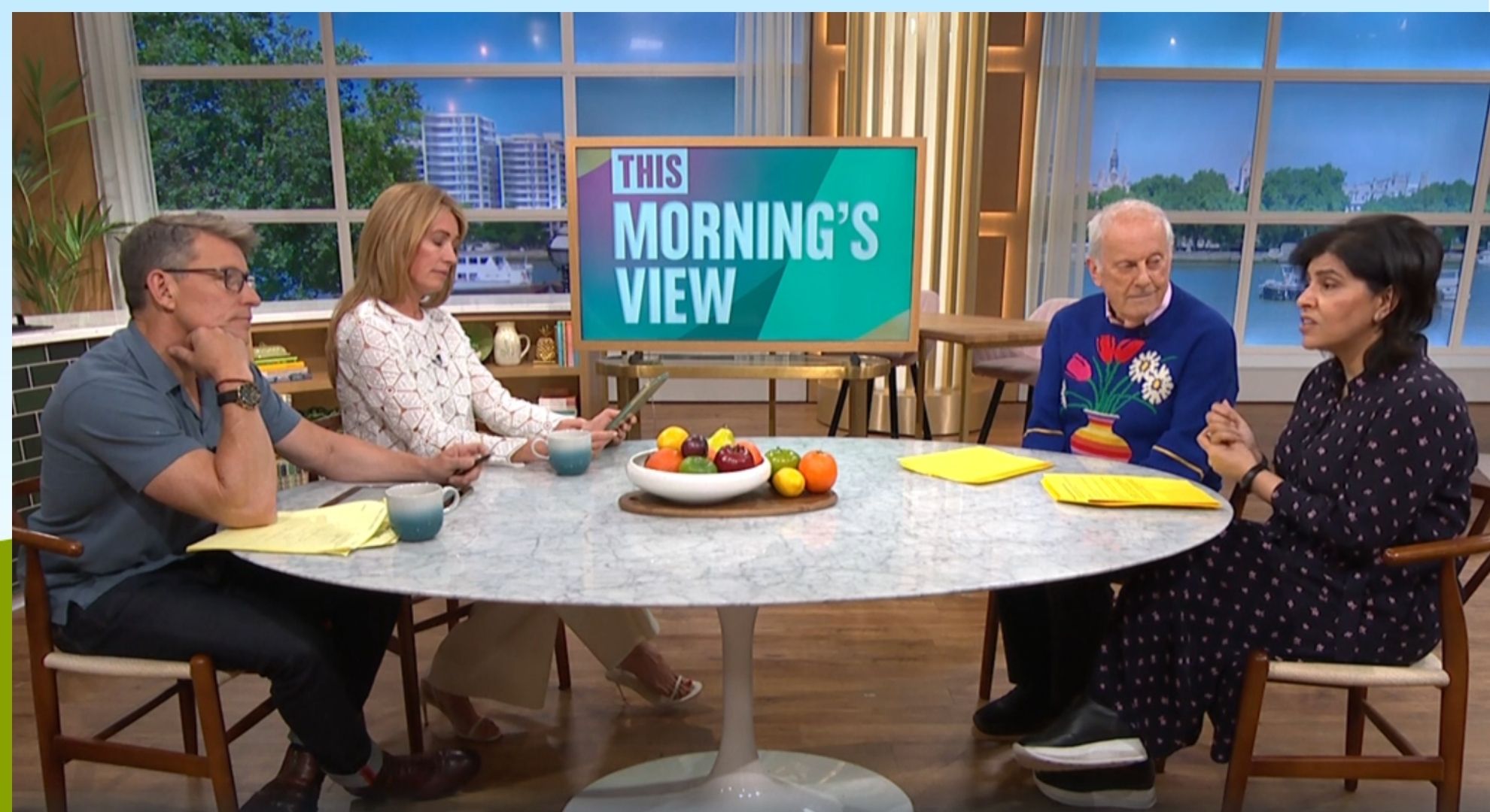Ben Shephard, Cat Deeley, Gyles, and Sayeeda Warsi on This Morning