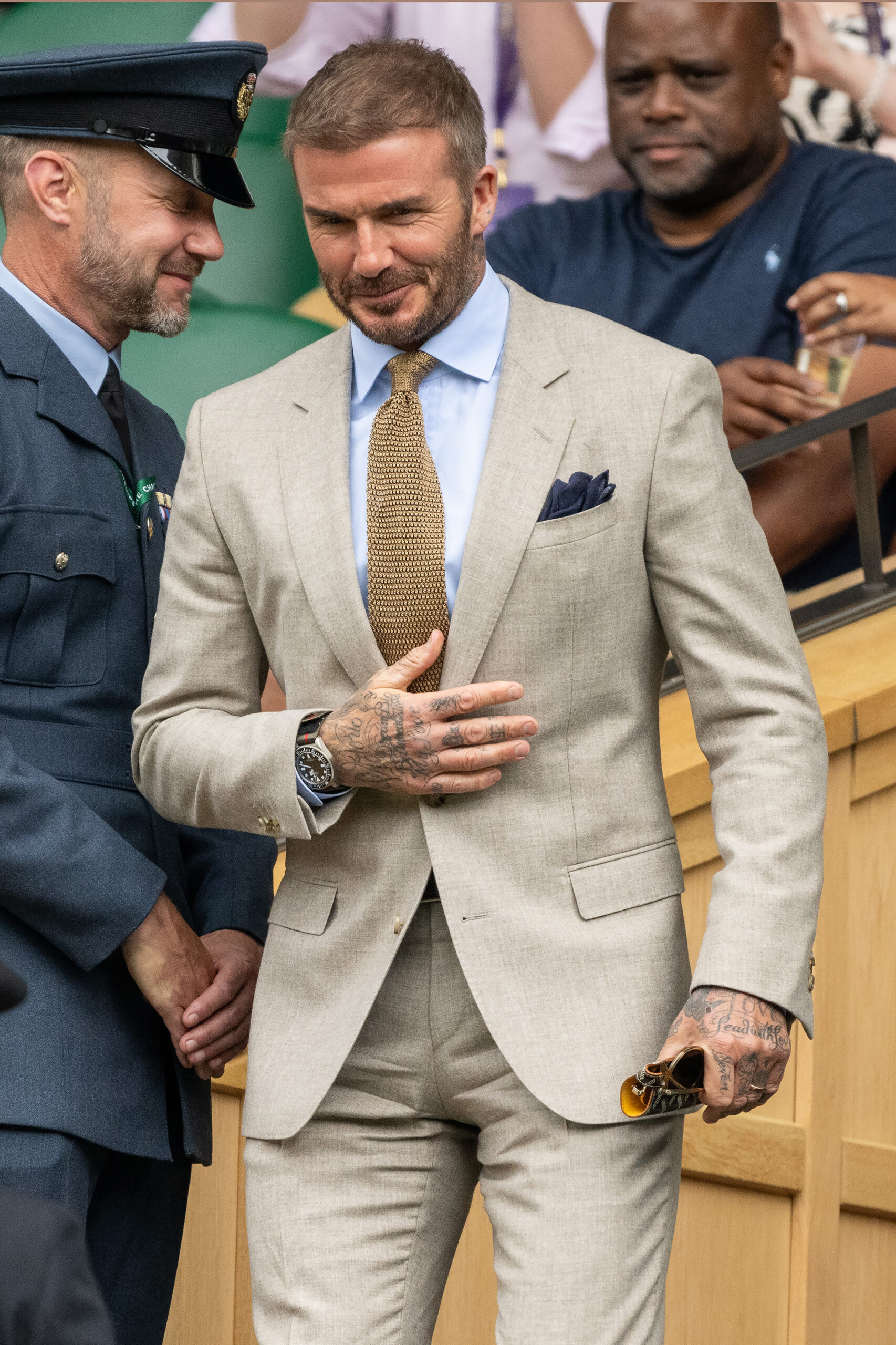David Beckham in a suit at Wimbledon