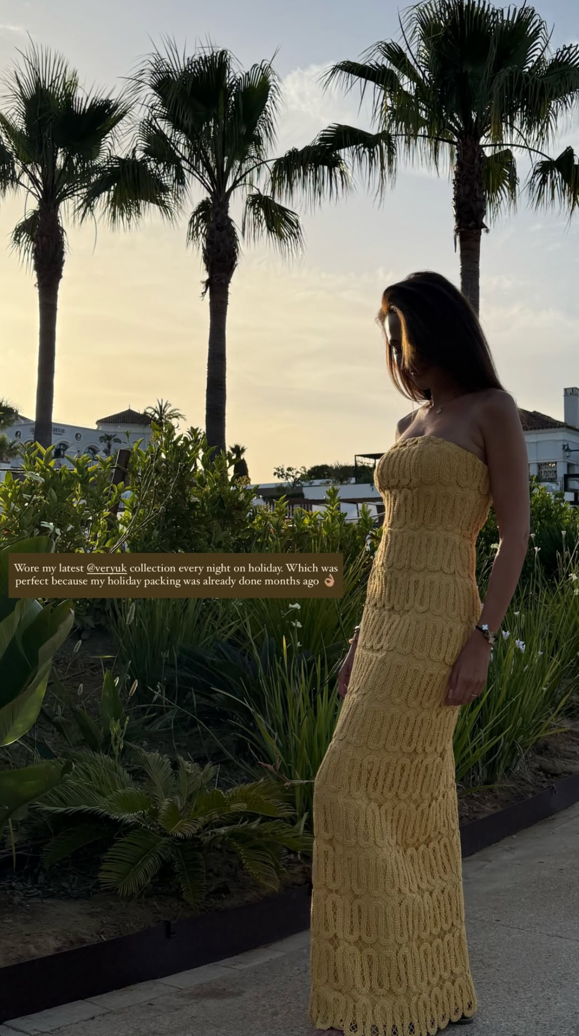 Michelle Keegan at sunset on holiday