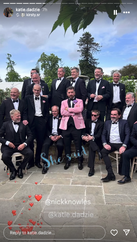 Nick Knowles with his groomsmen at his wedding