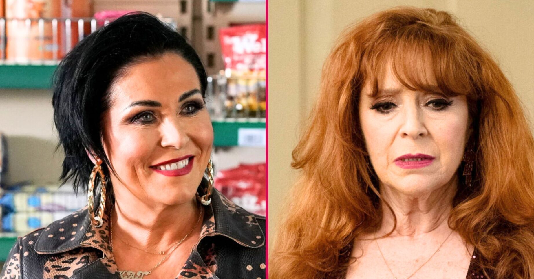 Composite image of Kat and Elaine on EastEnders; Kat's smiling, Elaine's unhappy (Credit: BBC/Composite: ED!)