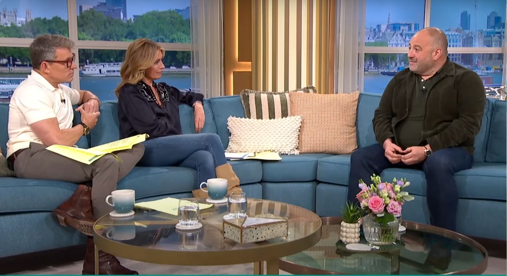 Ben Shephard and Cat Deeley interviewing Wynne Evans on This Morning
