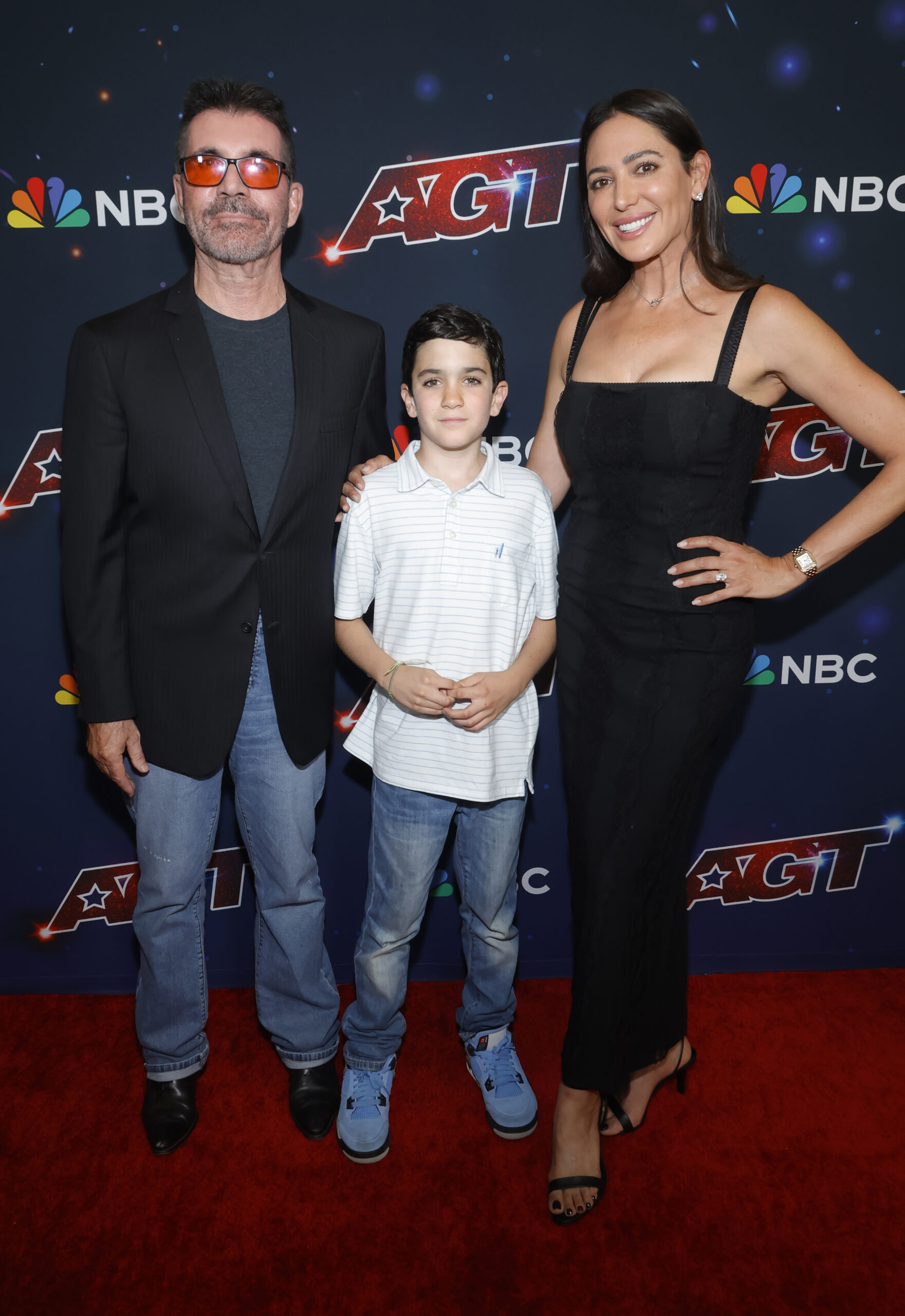 Simon Cowell, son Eric and fiancée Lauren Silverman