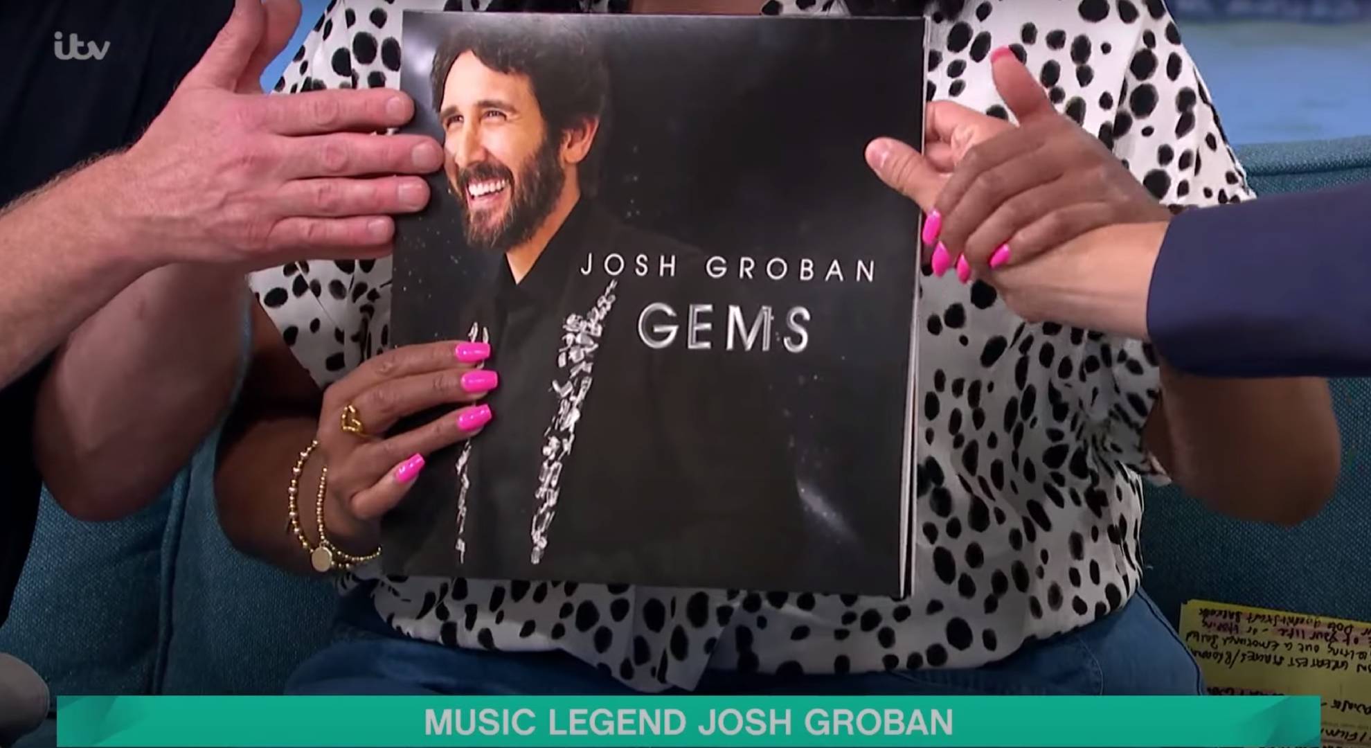 Alison Hammond puts her hand on Josh Groban's wrist