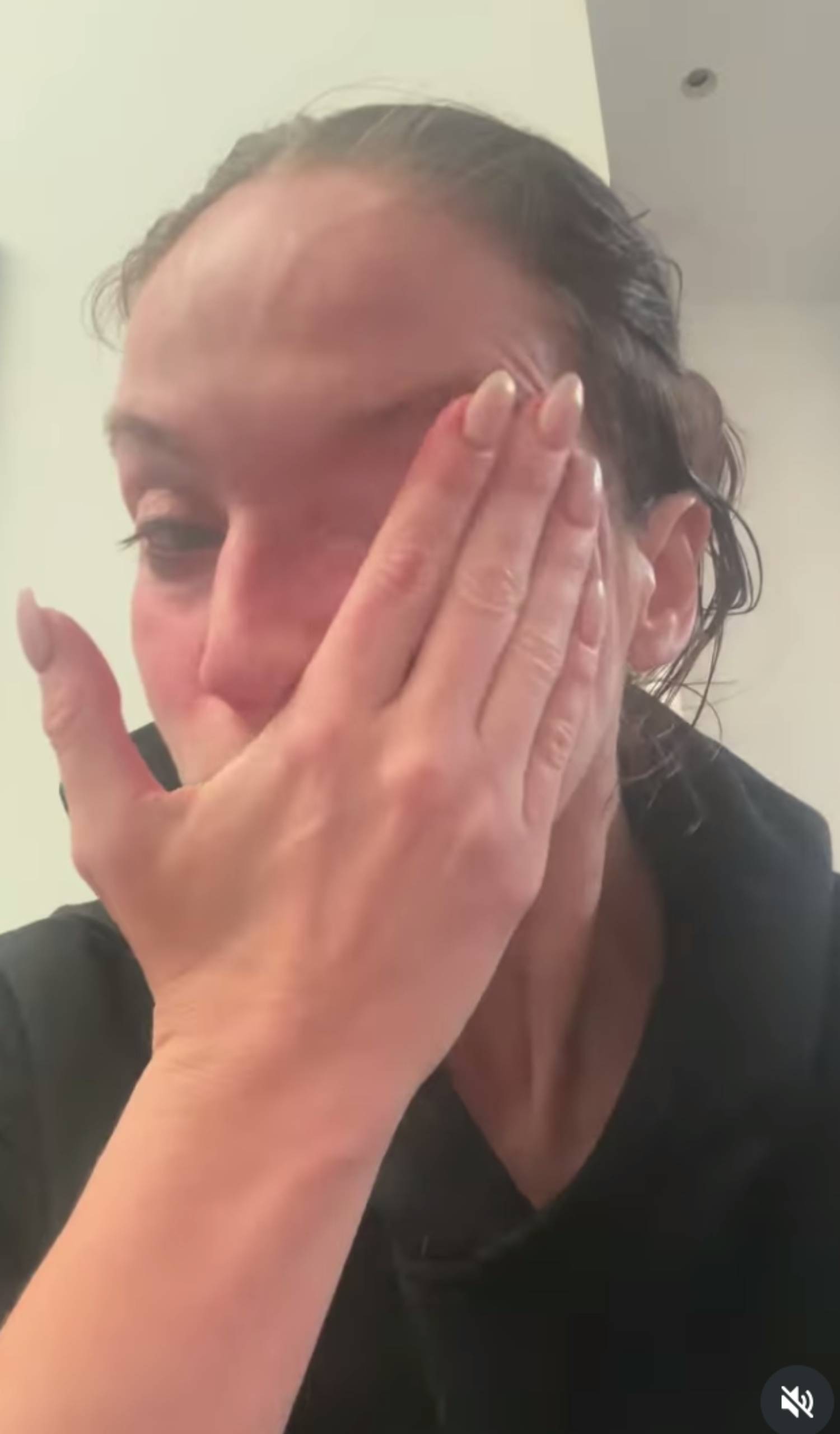 Vicky Pattison wipes her face on Instagram