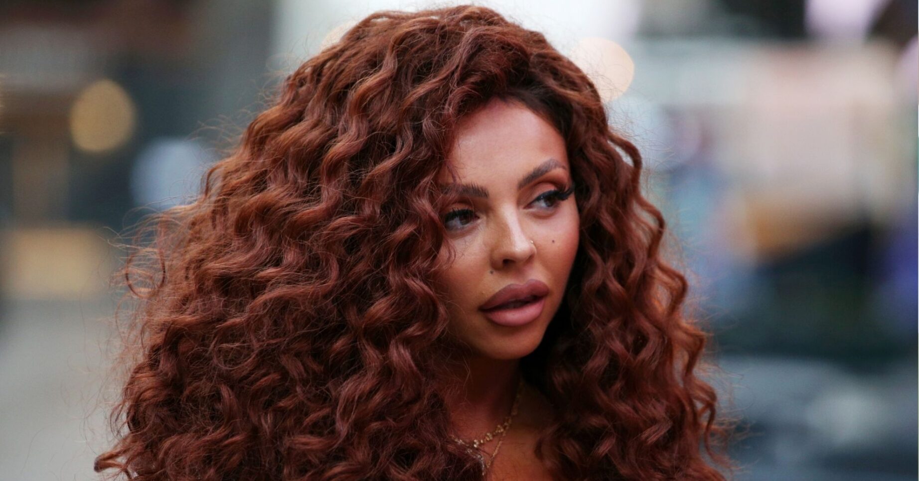 Jesy Nelson looking concerned
