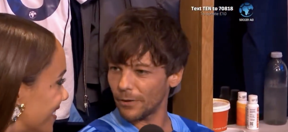 Louis Tomlinson in Soccer Aid locker rooms