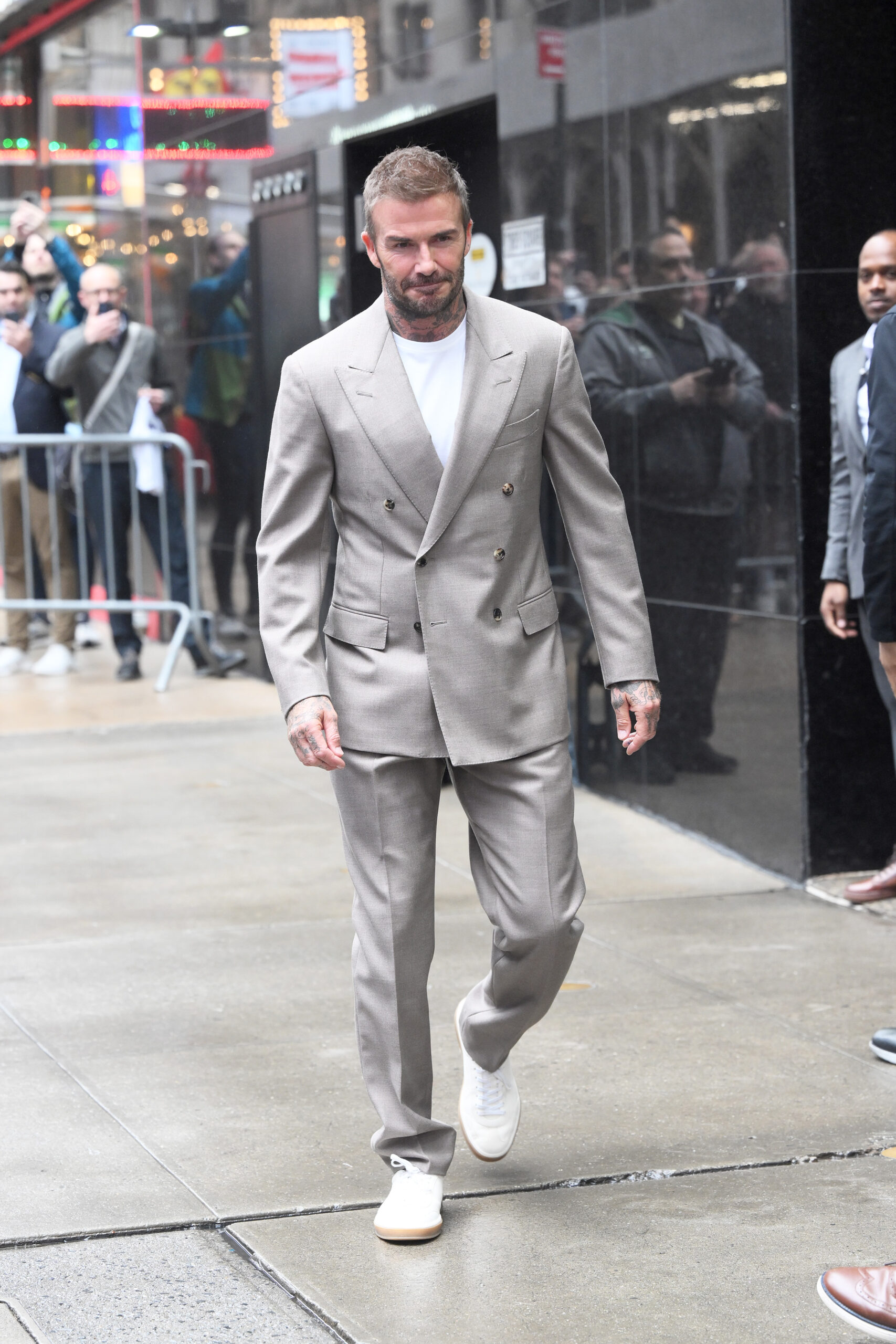 David Beckham walking on the street 