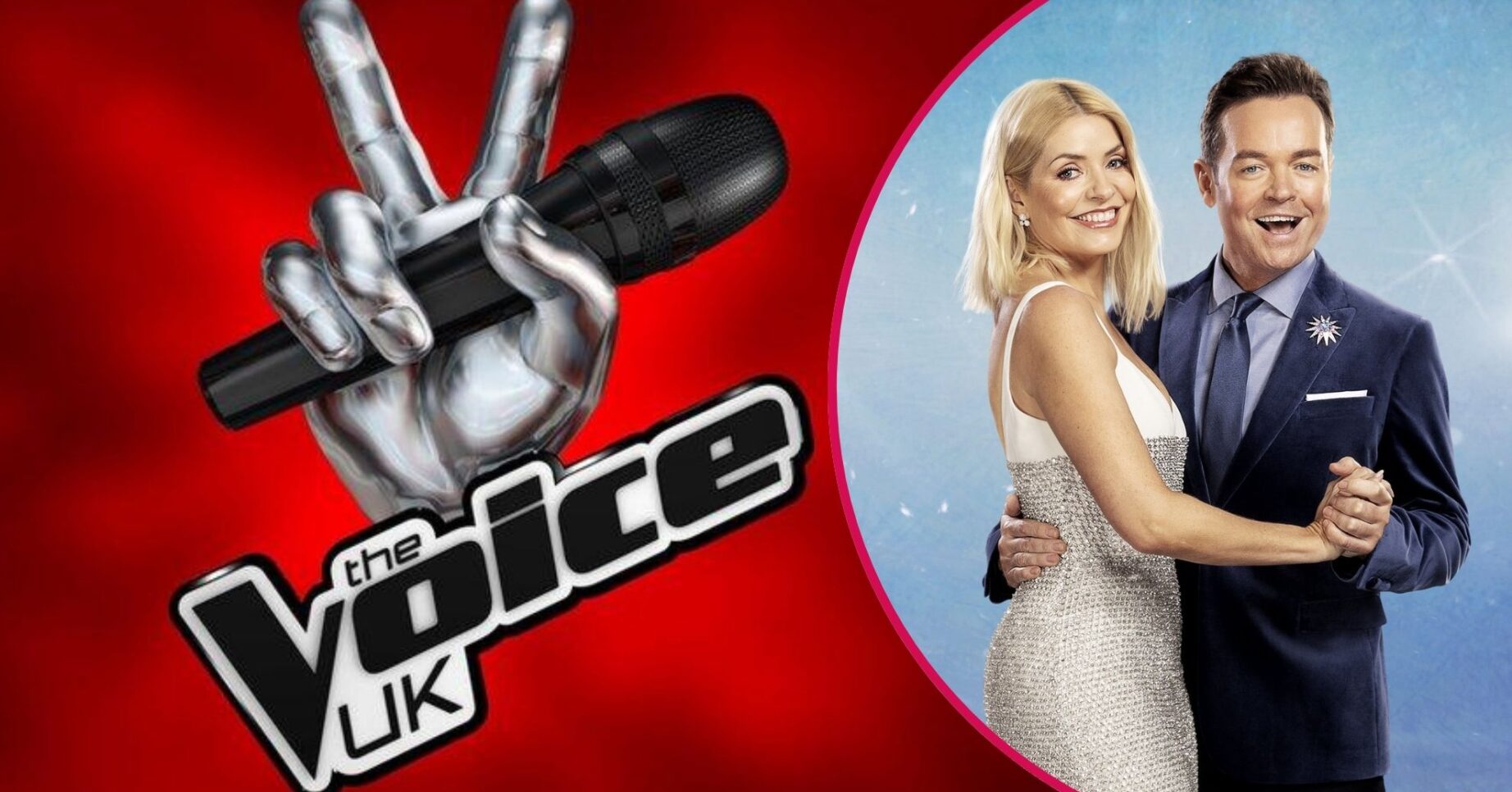 The Voice logo and Holly and Stephen on Dancing on Ice