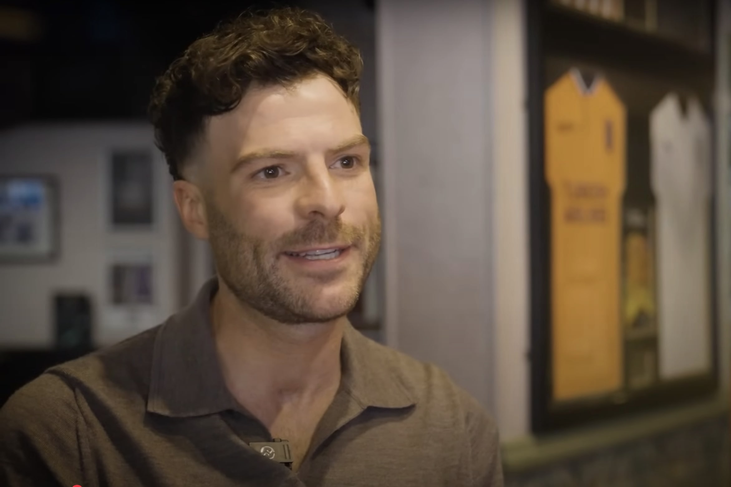 Jordan North conducting an interview for Burnley Football Club