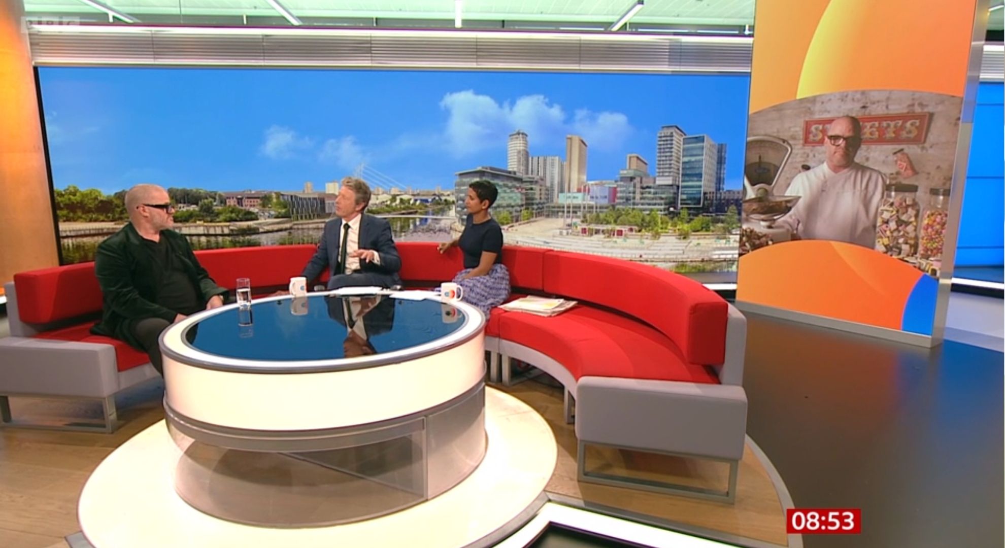 Heston Blumenthal, Charlie Stayt, and Naga Munchetty on BBC Breakfast